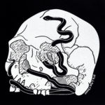 Snake wrapped around a Skull. Snakes Don't Play print