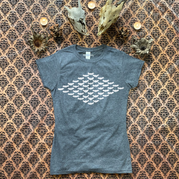 Fitted Grey Bats T-Shirt