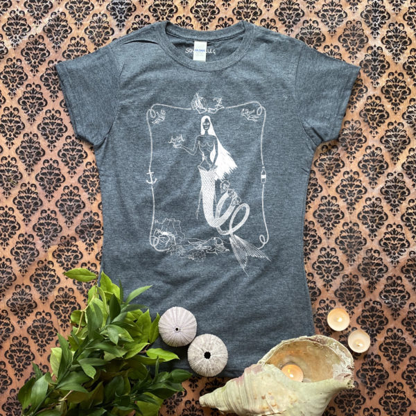 Grey Fitted Mermaid Shirt