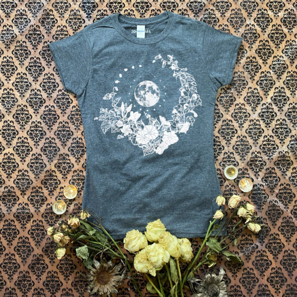 Fitted Grey MoonFlower T-Shirt