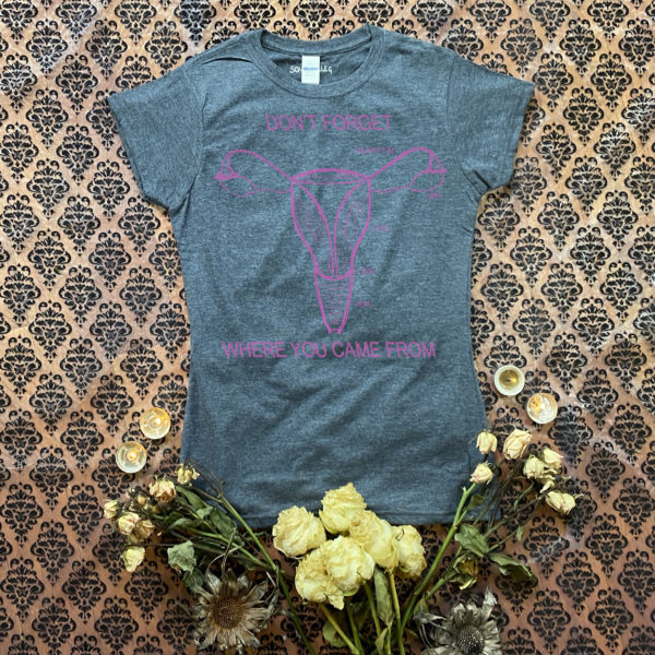 Fitted Grey Uterus T-Shirt